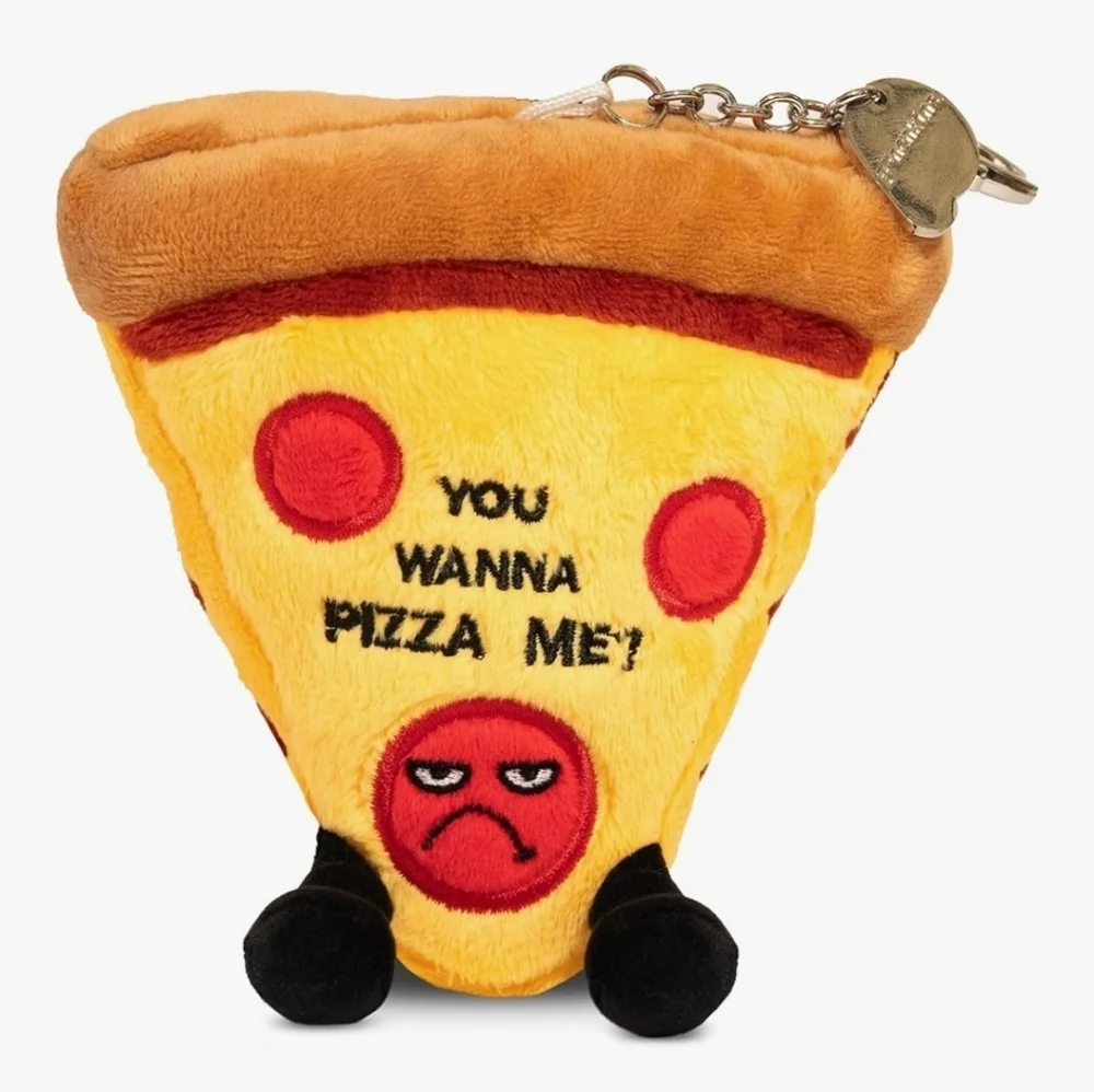 You Wanna Pizza Me? Punny Bagcharm Keychain